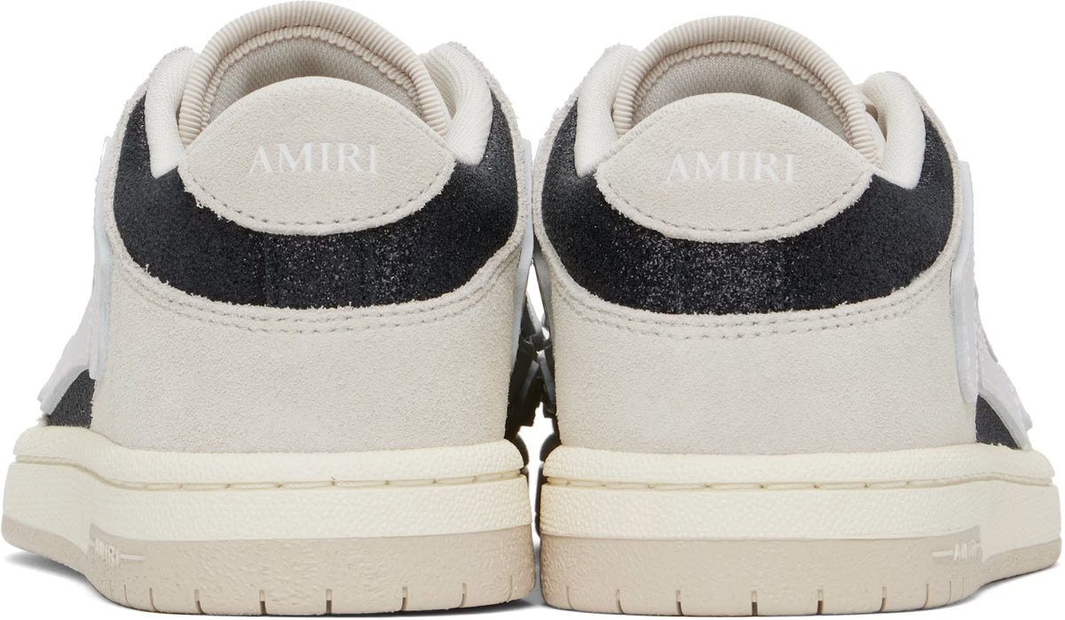 AMIRI Women  Gray & Black Glitter Suede Skel Top Low Sneakers