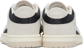 AMIRI Women  Gray & Black Glitter Suede Skel Top Low Sneakers