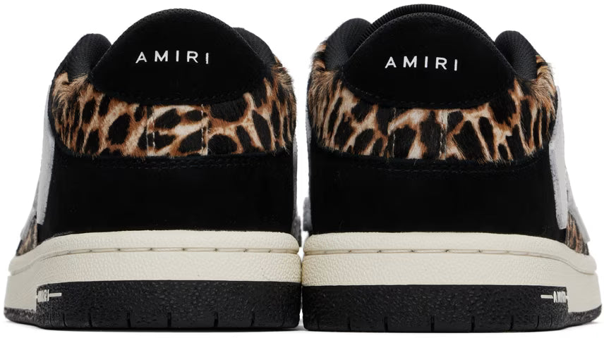 AMIRI Black & Beige Leopard Skel Top Low Sneakers