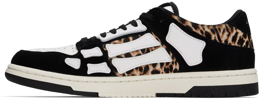 AMIRI Black & Beige Leopard Skel Top Low Sneakers