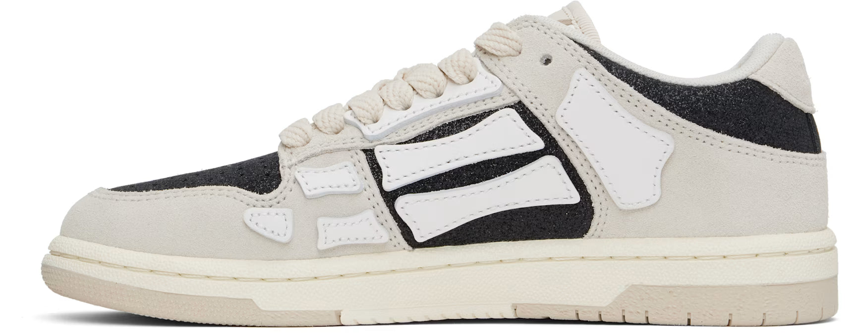AMIRI Women  Gray & Black Glitter Suede Skel Top Low Sneakers