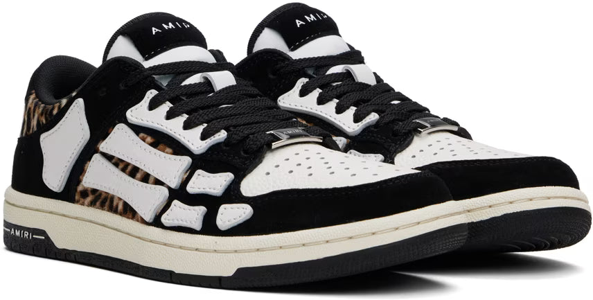 AMIRI Black & Beige Leopard Skel Top Low Sneakers