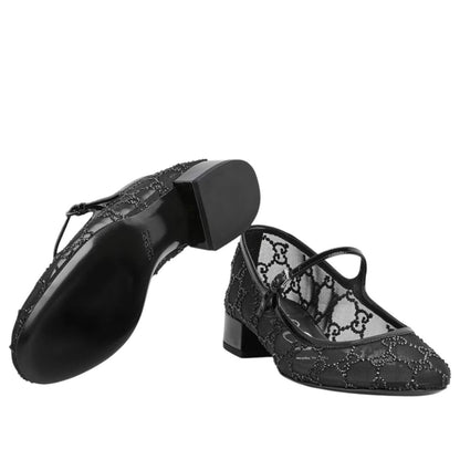 GG crystal ballet flats