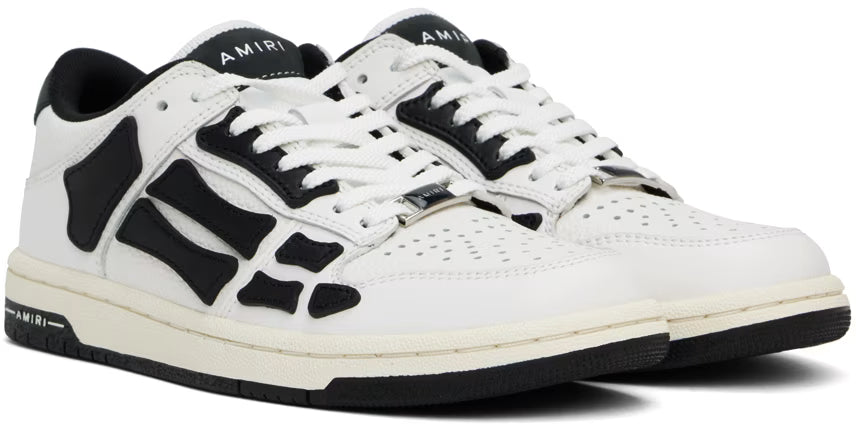 MIRI White & Black Skel Top Low Sneakers