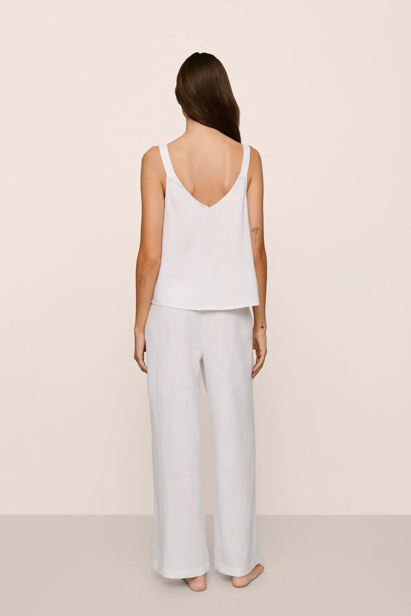 Linen Blend V Neck Cami