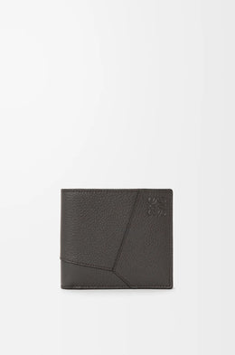 Puzzle bifold wallet in supple grained calfskin