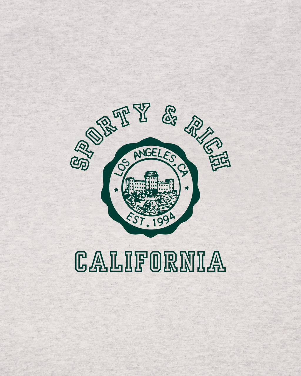 California Emblem Wide Sweatpant - Heather Gray/Forest