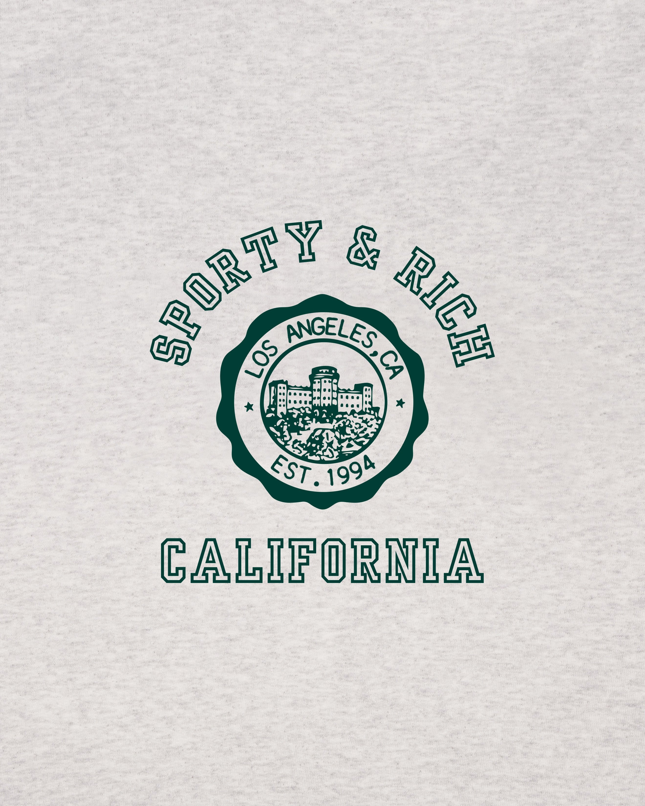 California Emblem Wide Sweatpant - Heather Gray/Forest