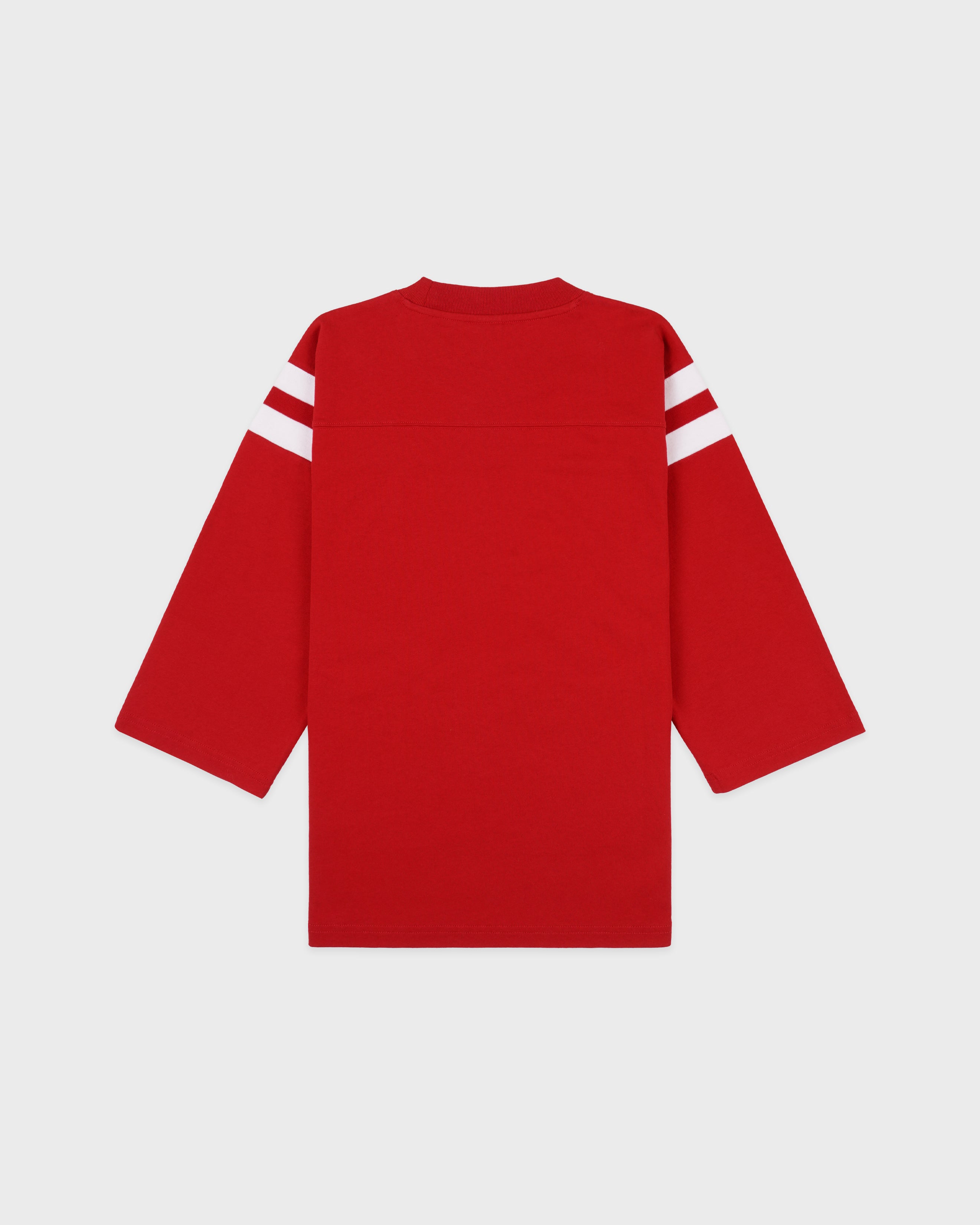 California Emblem Long Football Tee - Ruby/White