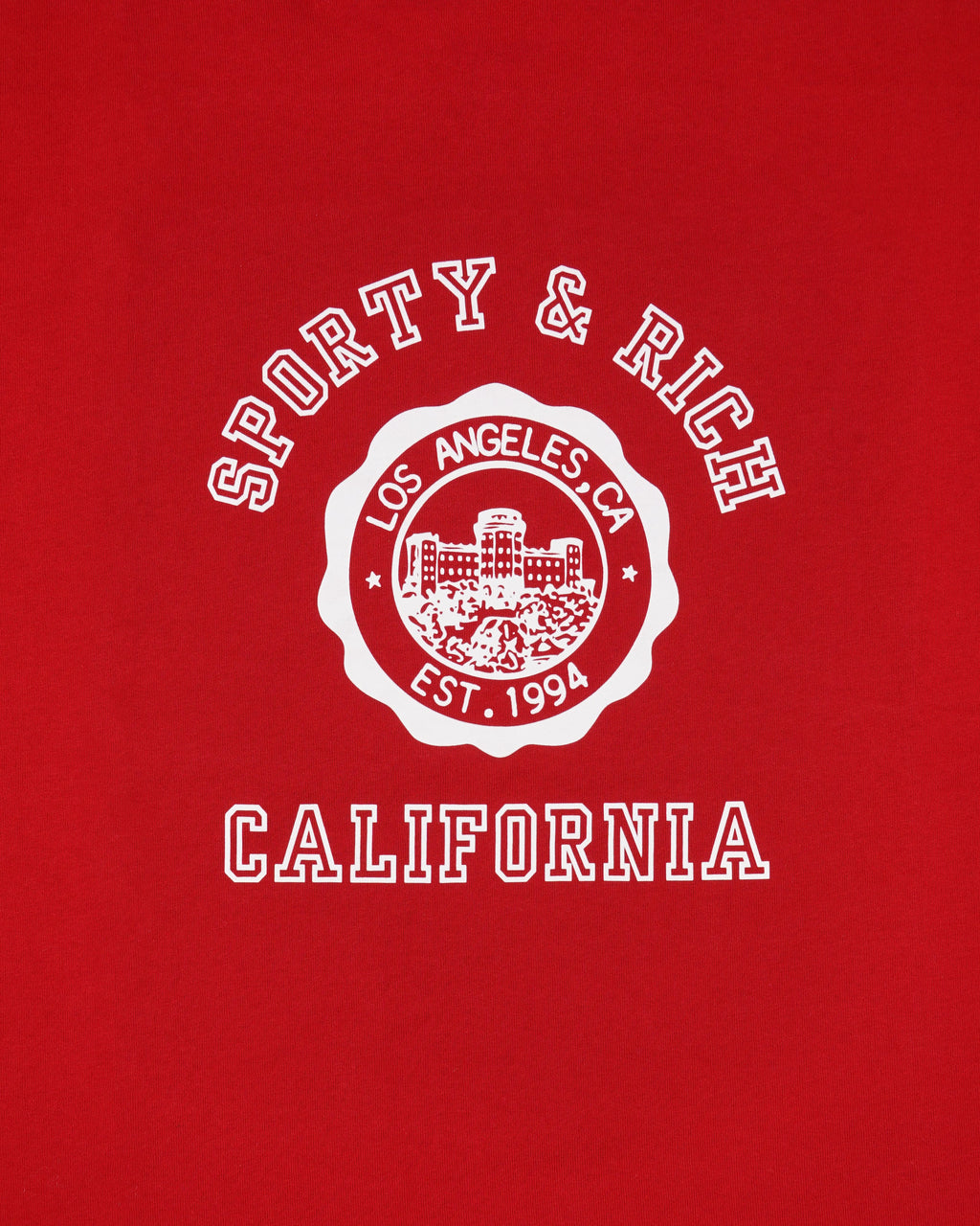California Emblem Long Football Tee - Ruby/White
