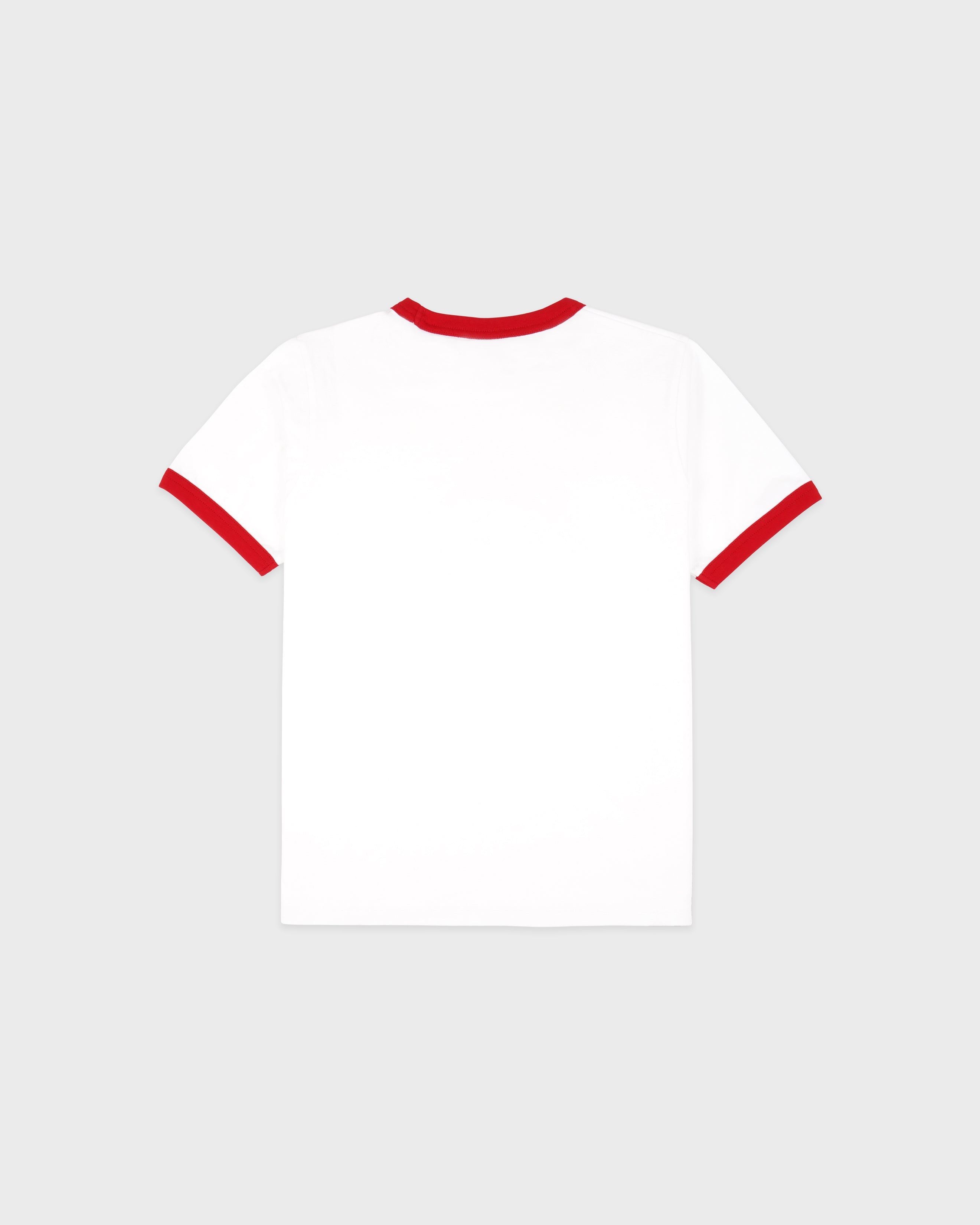 California Emblem Ringer Tee - White/Ruby