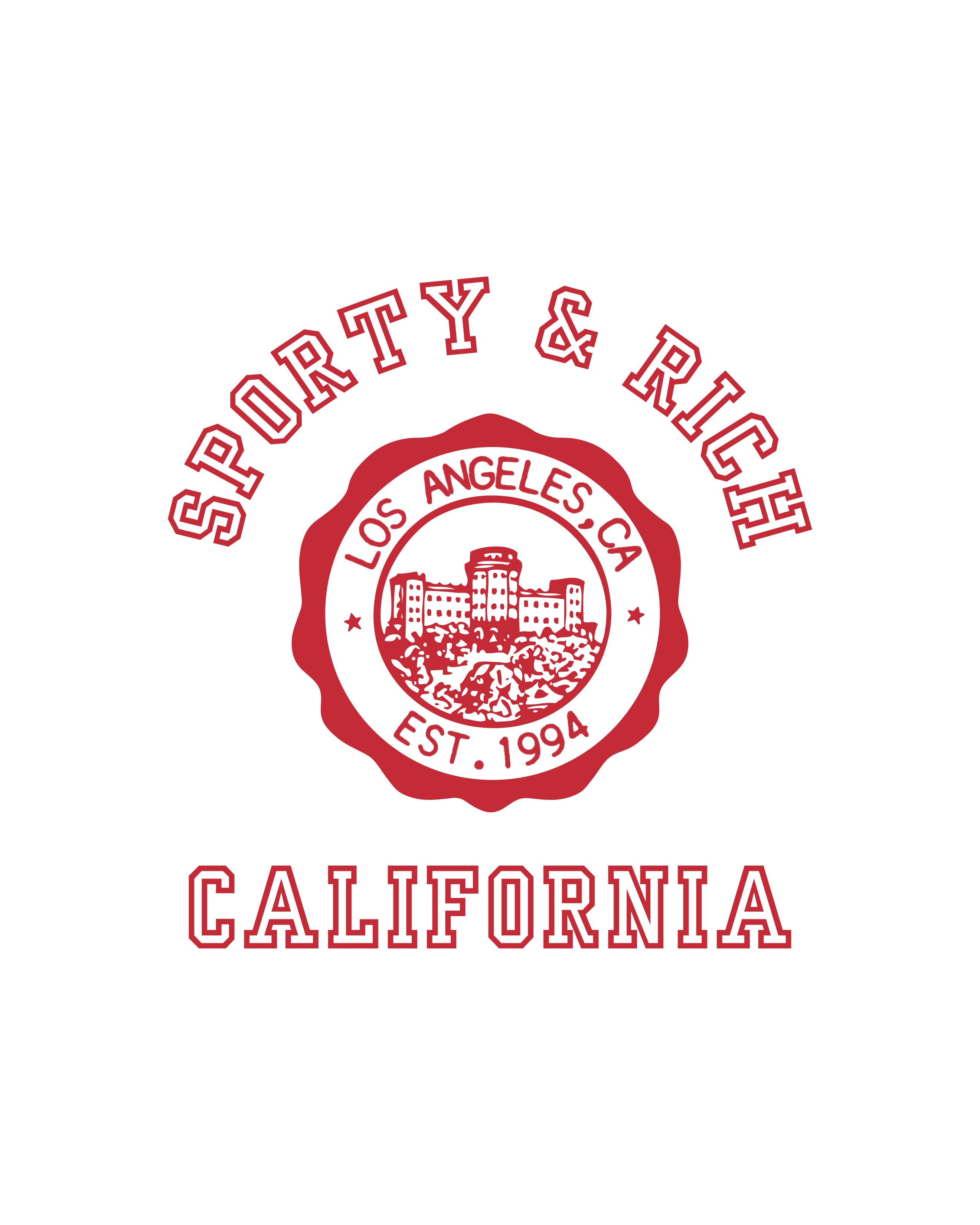 California Emblem Ringer Tee - White/Ruby