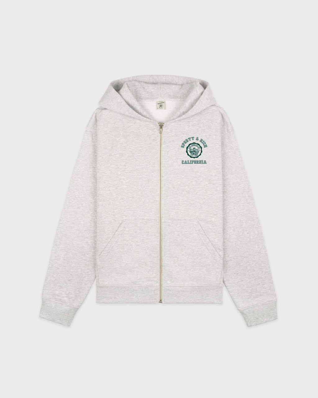 California Emblem Zip Hoodie - Heather Gray/Forest