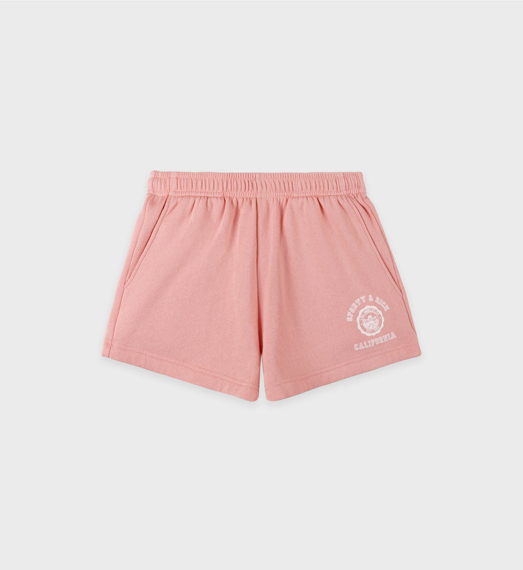 California Emblem Soft Disco Short - Carnation/White