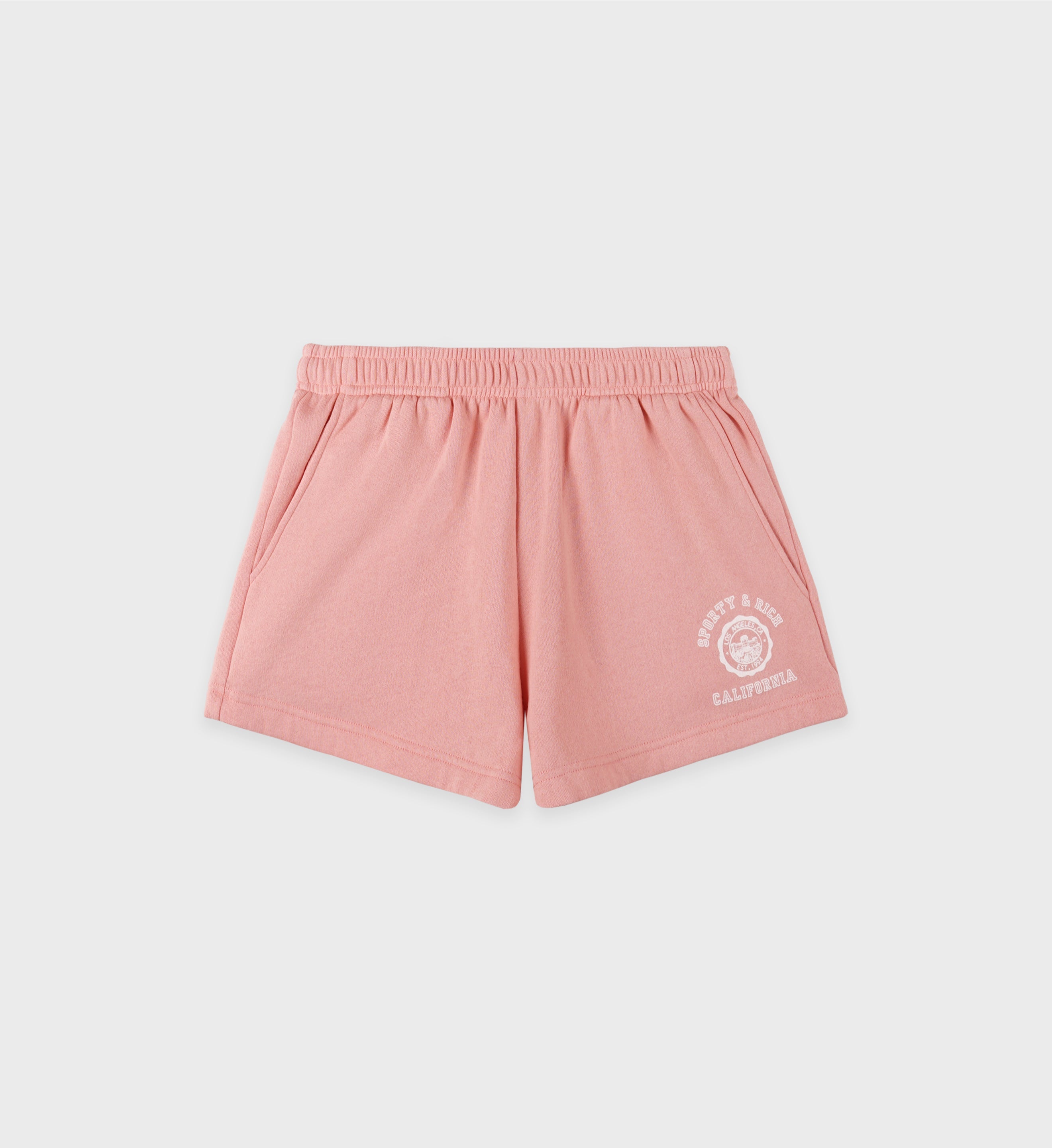 California Emblem Soft Disco Short - Carnation/White