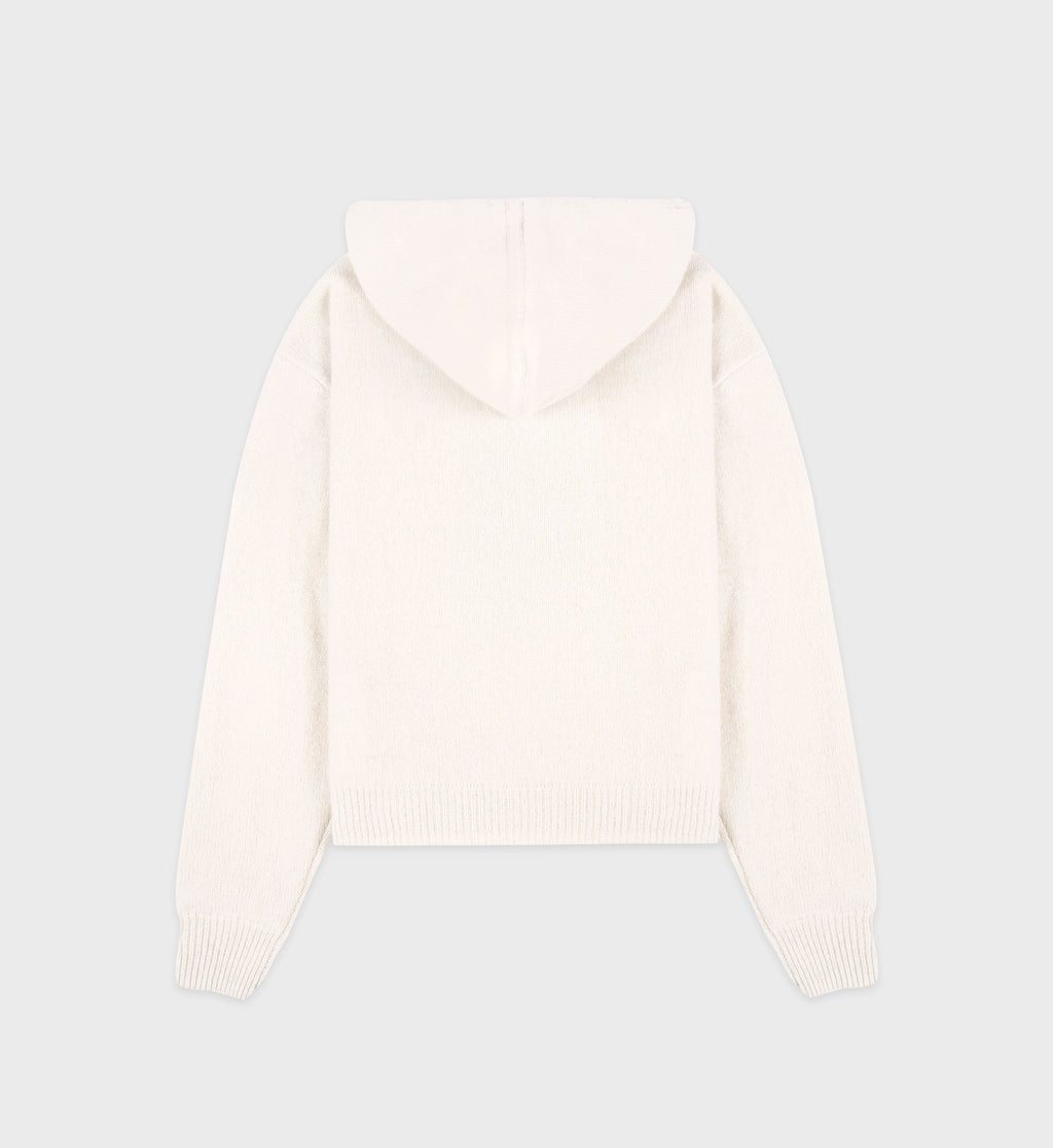 The Carlyle Crest Cashmere Hoodie - Cream/Forest