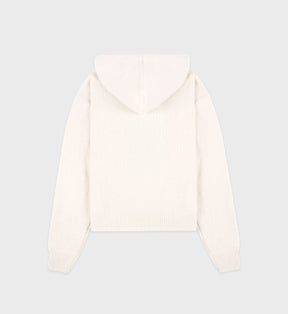 The Carlyle Crest Cashmere Hoodie - Cream/Forest