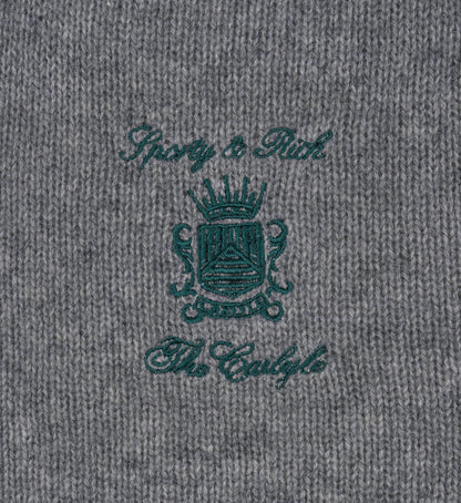 The Carlyle Crest Cashmere Trousers - Heather Gray/Forest