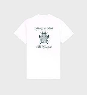 The Carlyle Crest T-Shirt - White/Forest