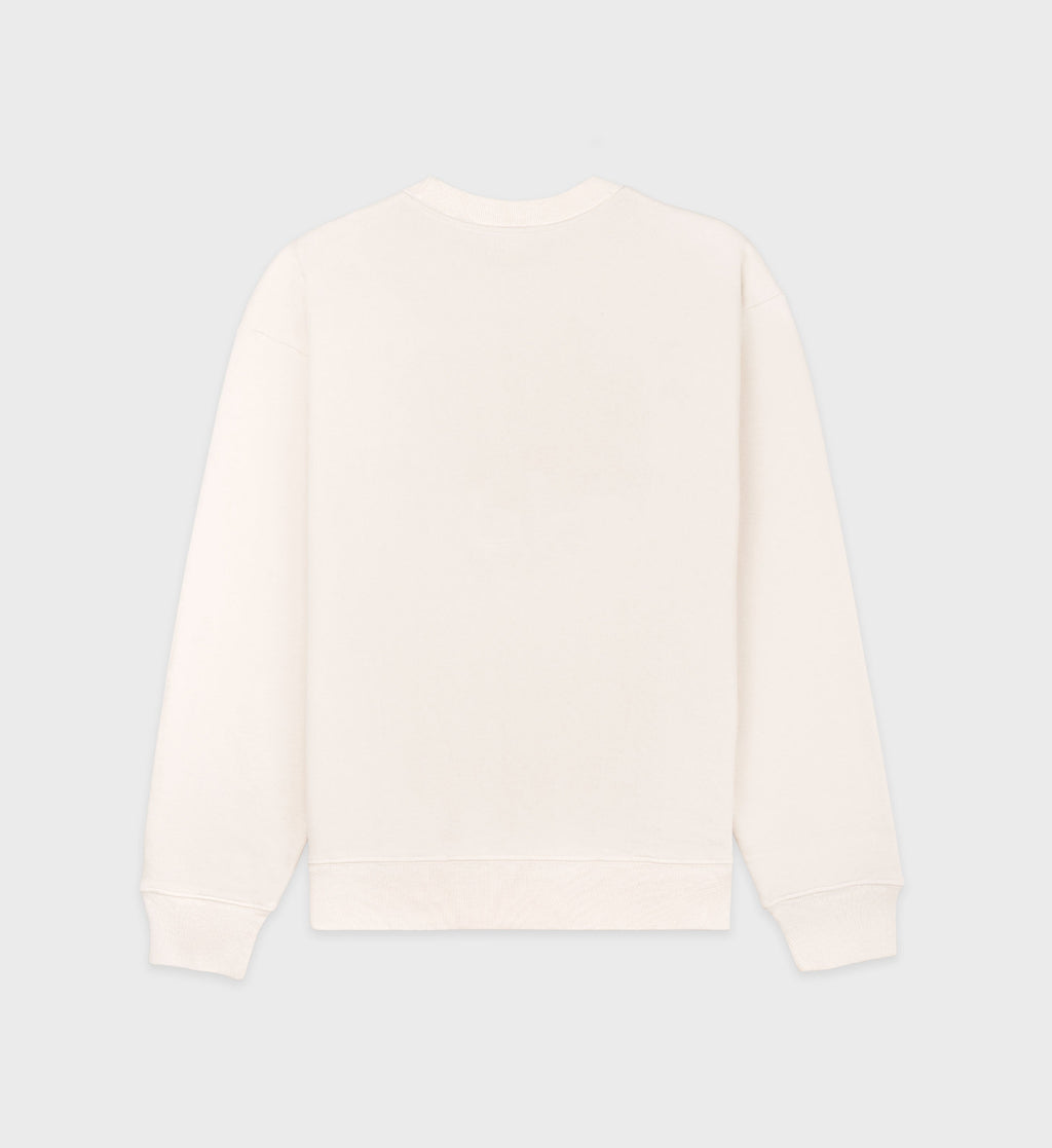 The Carlyle Script Crewneck - Cream/Forest