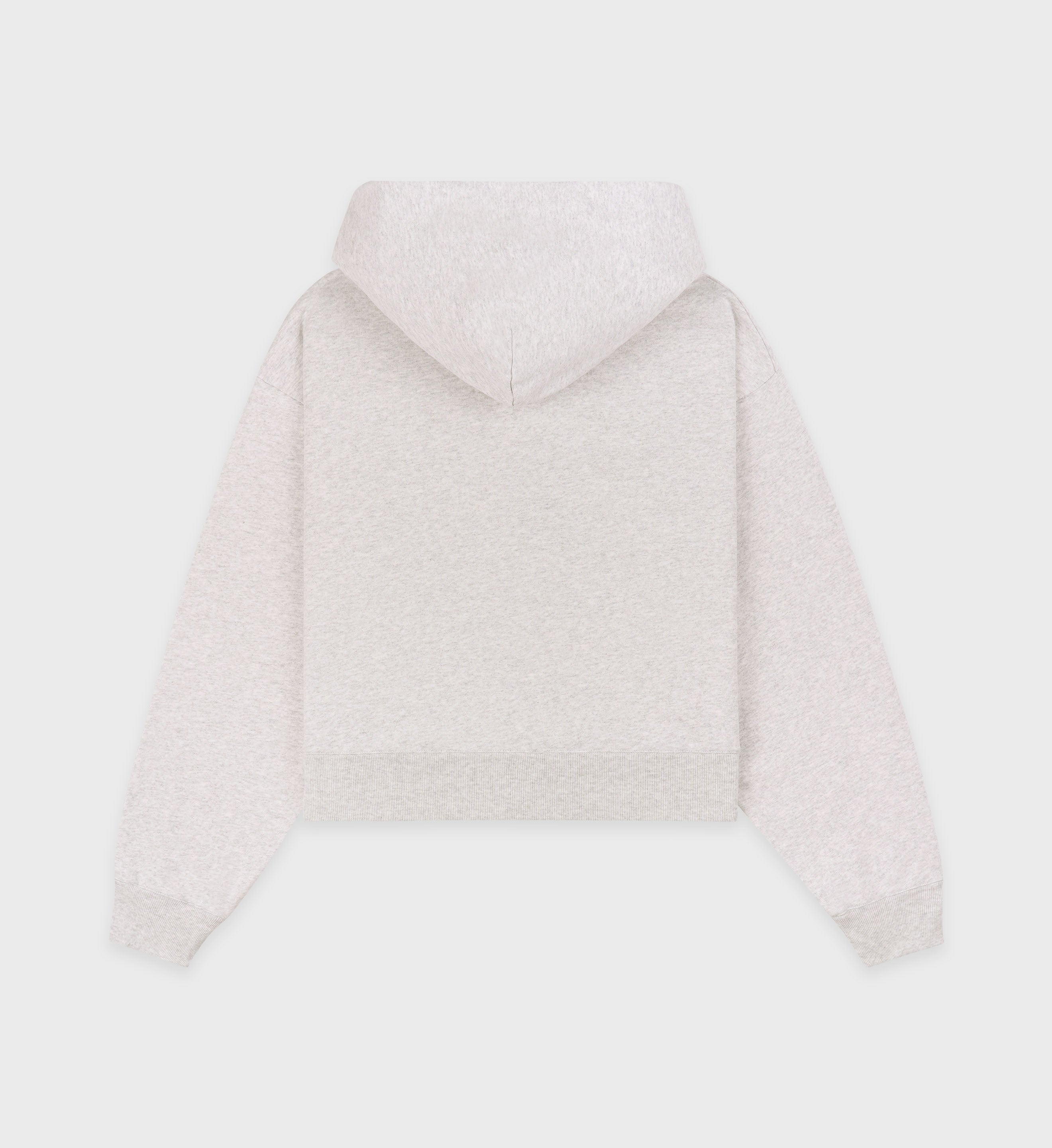 The Carlyle Script Cropped Zip Hoodie - Heather Gray/Forest