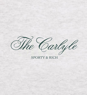 The Carlyle Script Cropped Zip Hoodie - Heather Gray/Forest