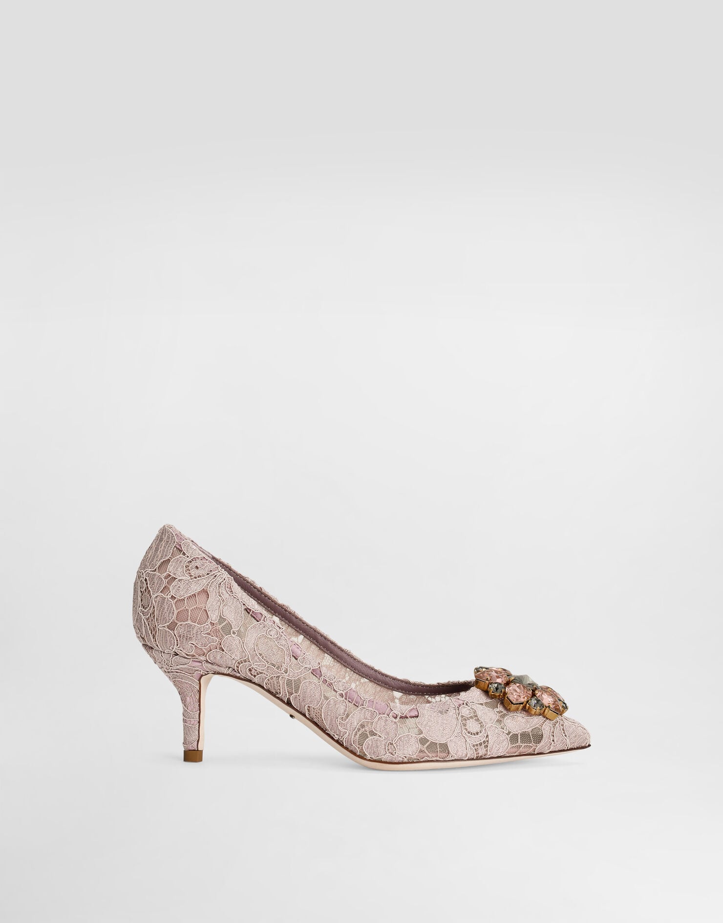 Lace rainbow pumps with brooch detailing