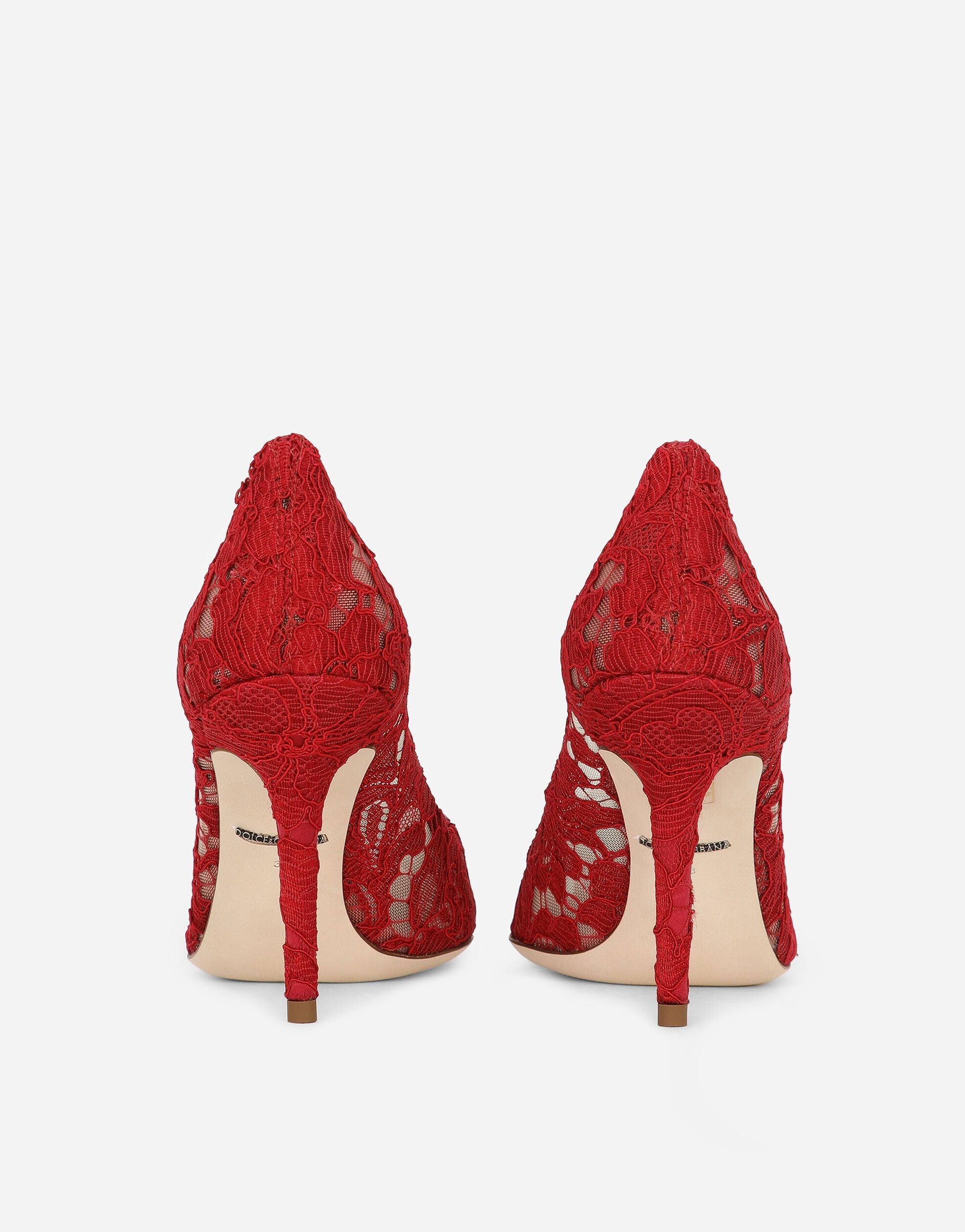 Lace rainbow pumps with brooch detailing