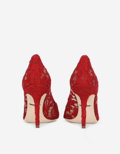 Lace rainbow pumps with brooch detailing