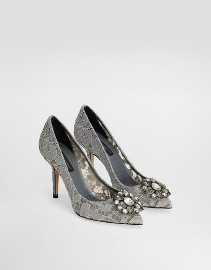 Pump in Taormina lace with crystals