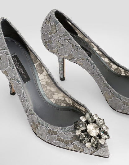 Pump in Taormina lace with crystals