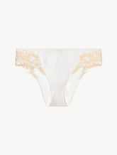 White silk medium briefs with frastaglio