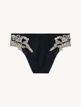 Black silk medium briefs with frastaglio