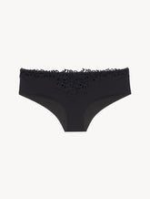 Black hipster briefs with macramé