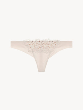 Rose Beige macramé thong