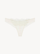 Off-white thong with macramé