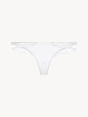 White cotton thong