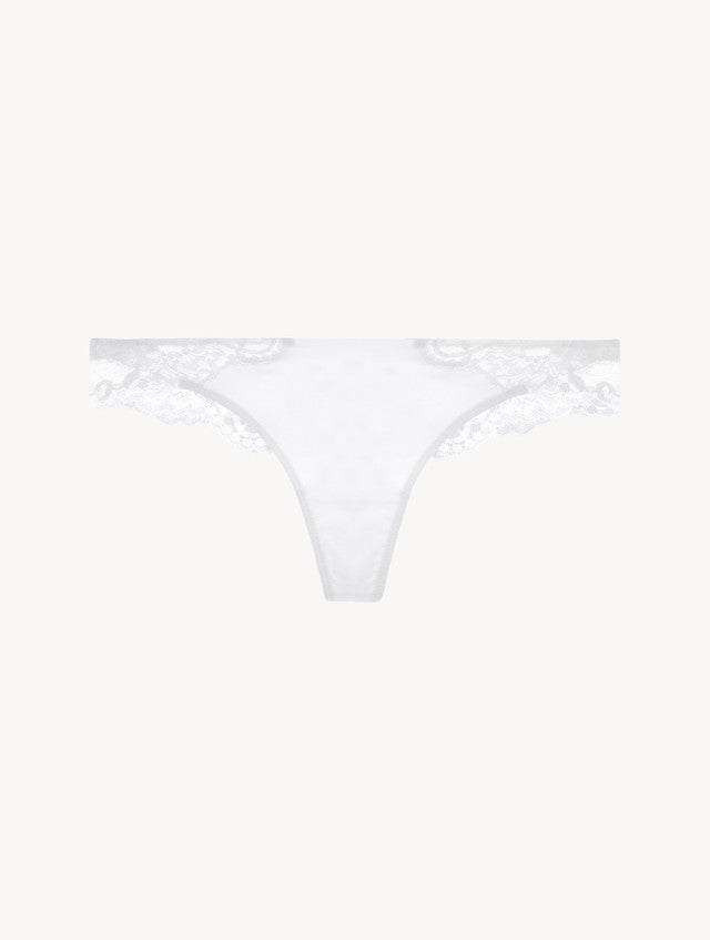 White cotton thong