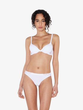 White cotton thong