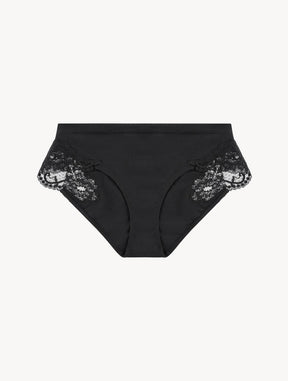 Black cotton mid-rise briefs