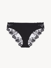 Medium Brief in Black Lycra with embroidered tulle