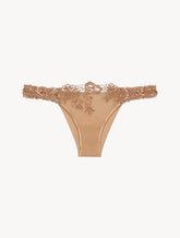 Brazilian Brief in beige Lycra with embroidered tulle