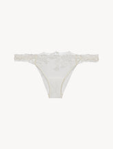 Brazilian Brief in off-white Lycra with embroidered tulle