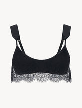 Wireless Bra in Black with lace overlay