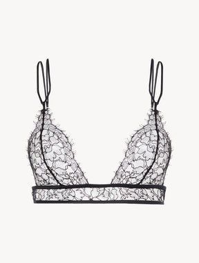 Lace Triangle Bra in Black