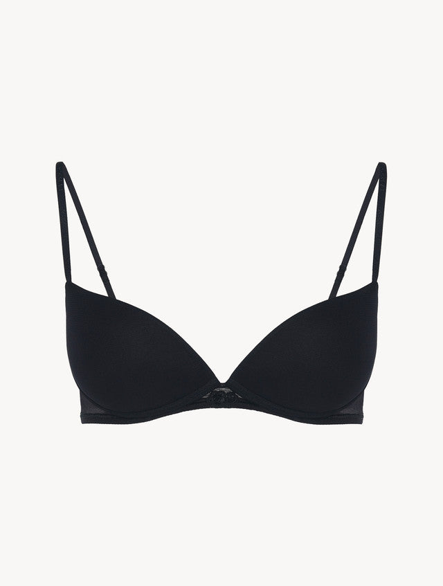 Push-up Bra in black stretch tulle