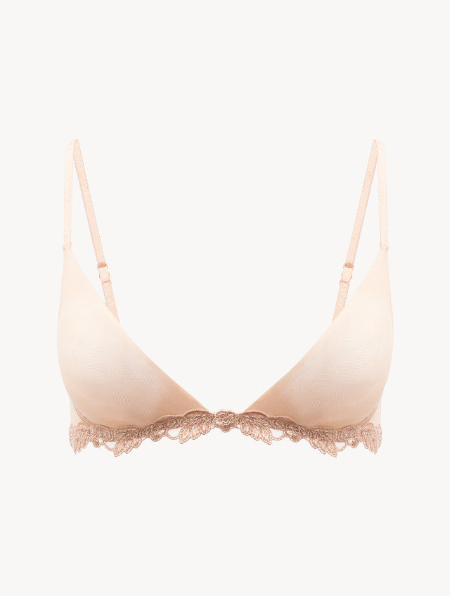 Triangle Bra in sand stretch tulle