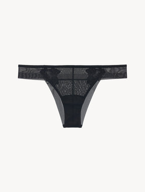 Brazilian Briefs in black stretch tulle