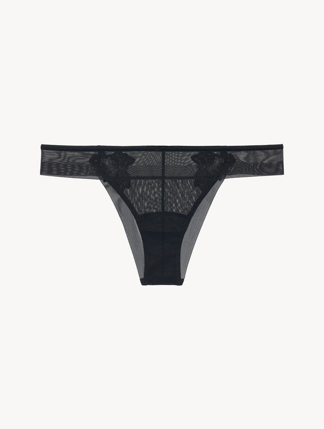 Brazilian Briefs in black stretch tulle