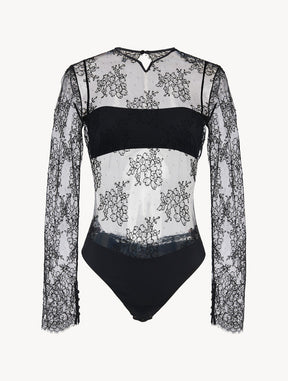 Lace Bodysuit in Black